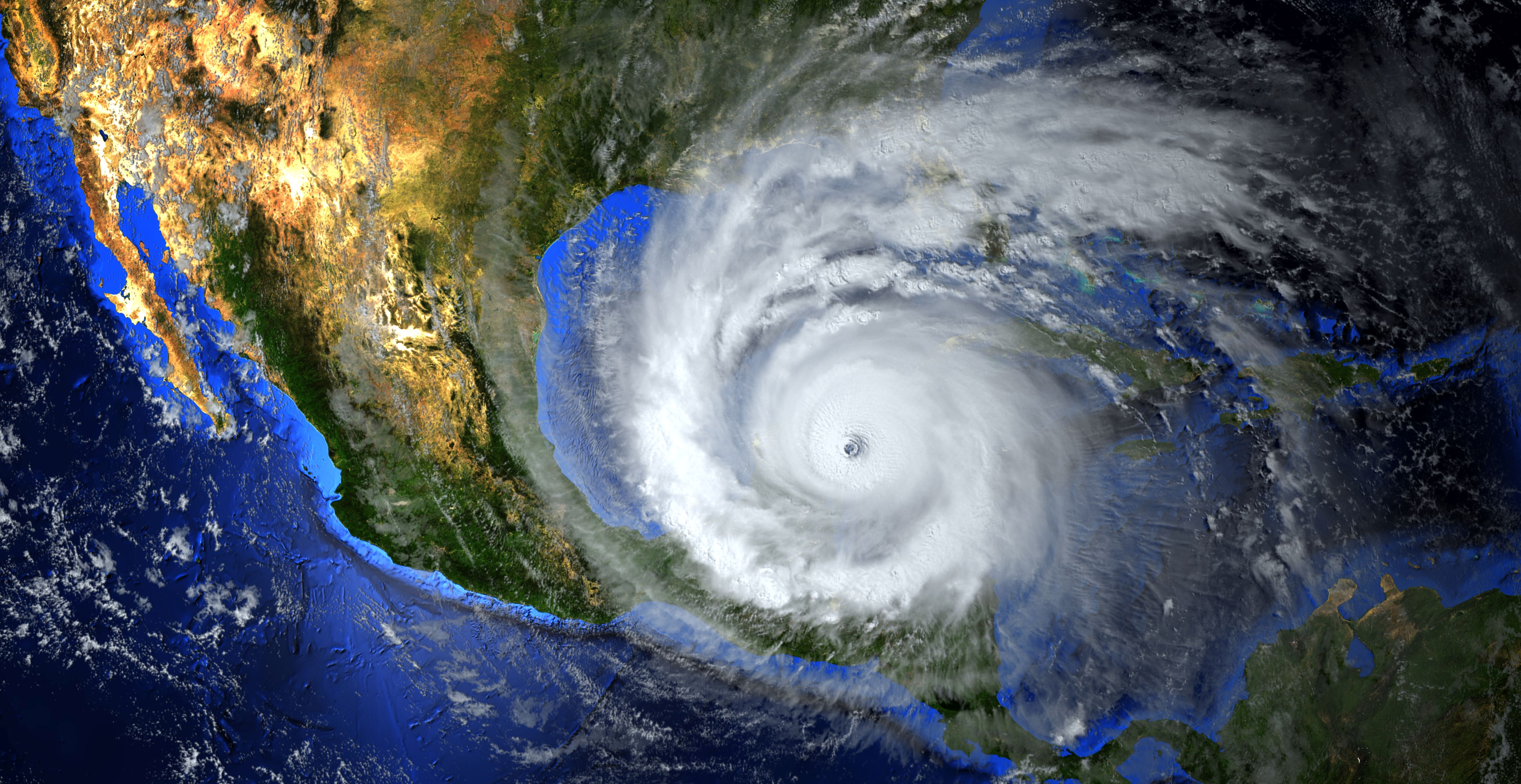 Hurricane over the Gulf of Mexico.