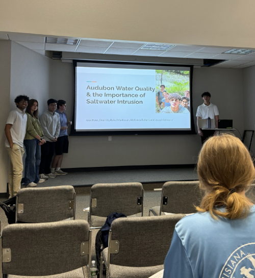 Cellular Biology students presenting to LUMCON