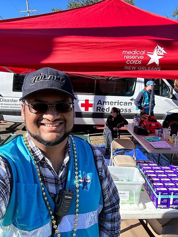 Damle's volunteer work administering COVID-19 vaccines