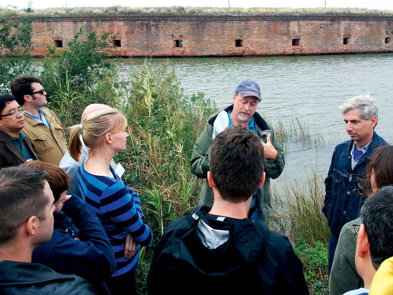 Mead Allison with students